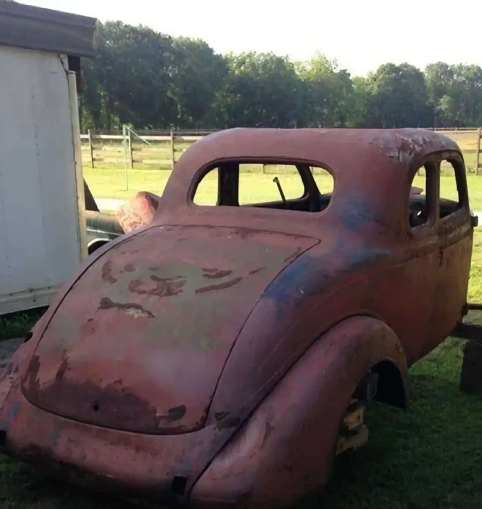 Before: Classic Coupe Body Rust & Paint Removal