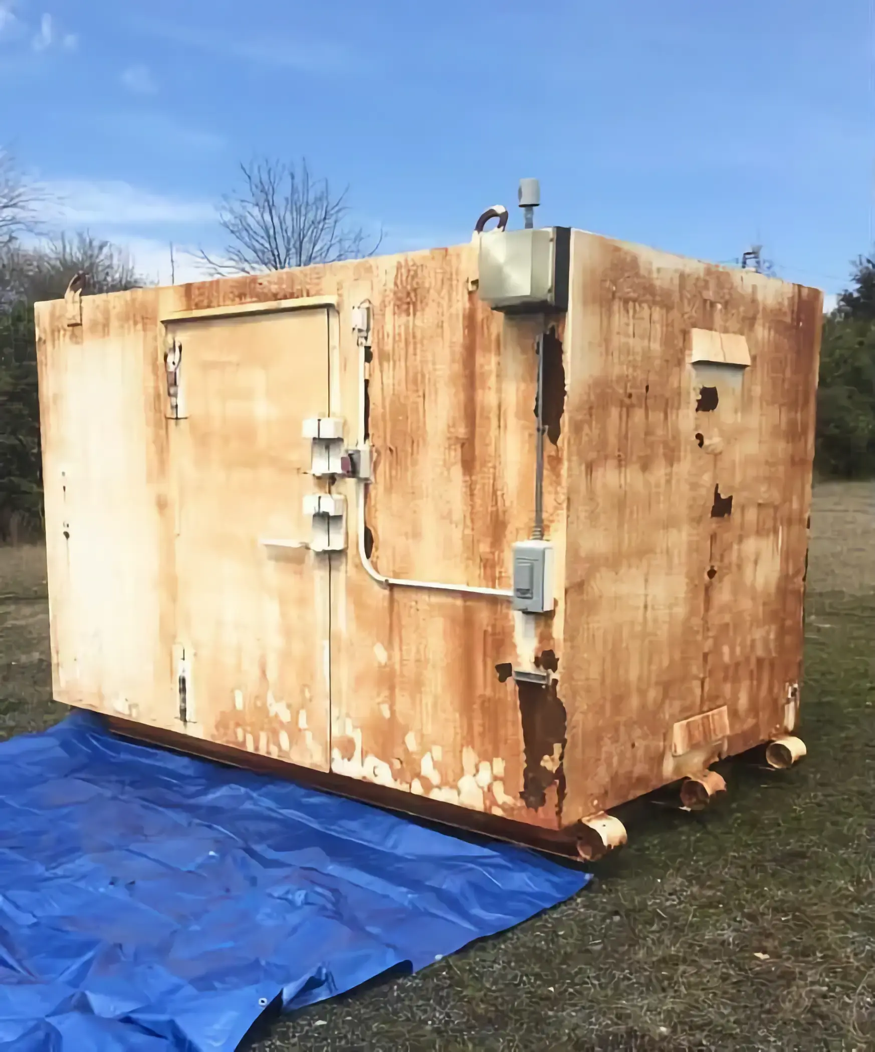 Before: Industrial Enclosure Rust & Coating Removal