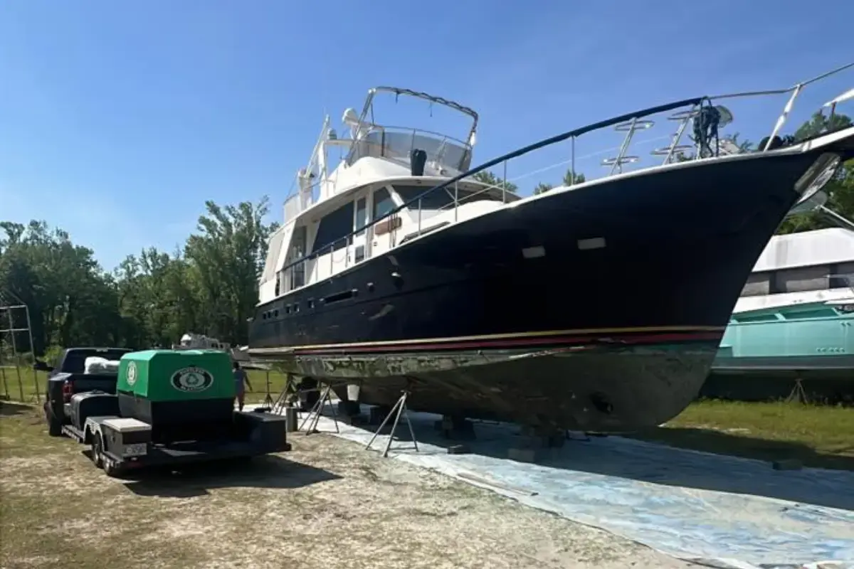 Before: Eco‑Friendly Hull Blast on Yacht